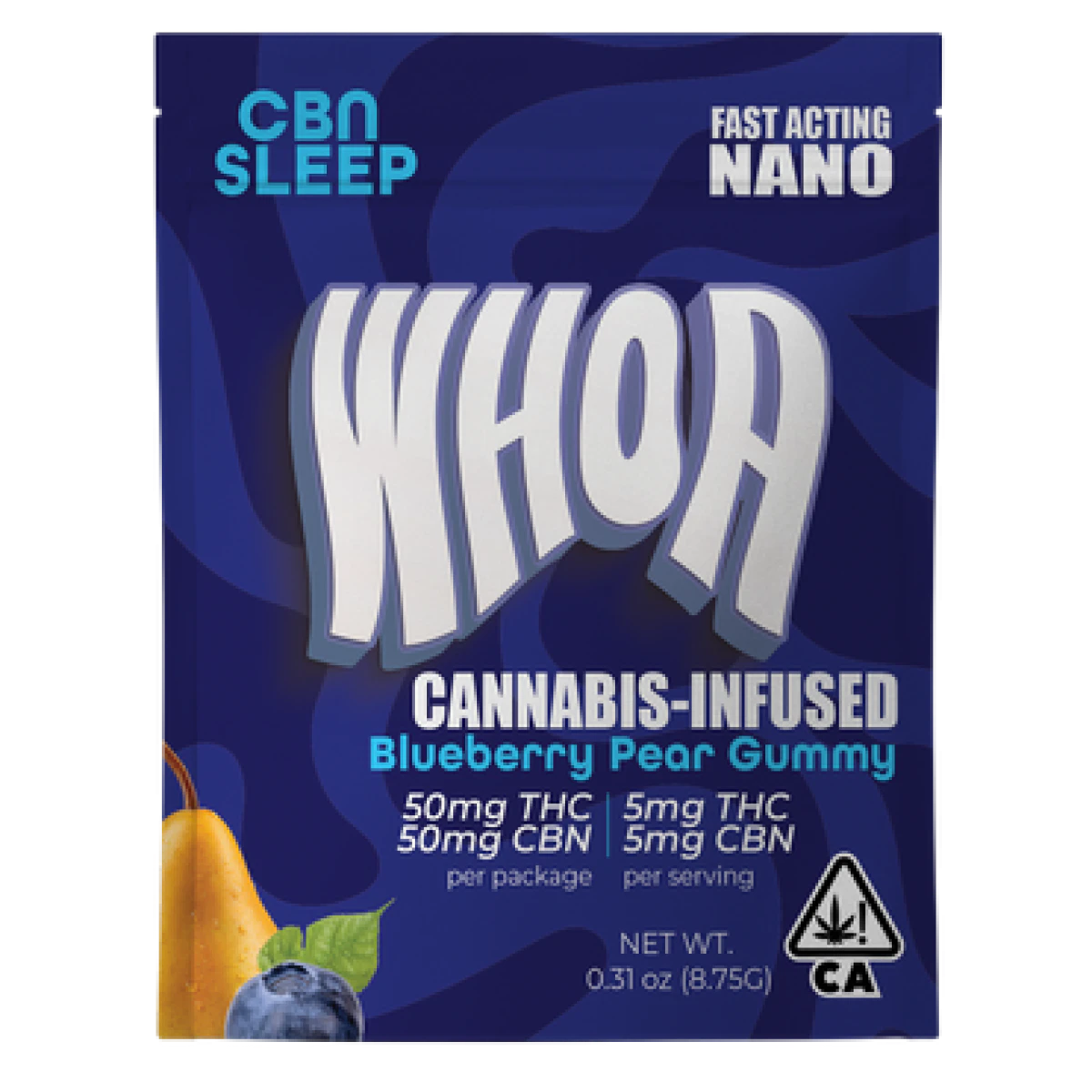 Whoa - WHOA | Gummies | Blueberry Pear | 1:1 CBN:THC | 50mg Main Image
