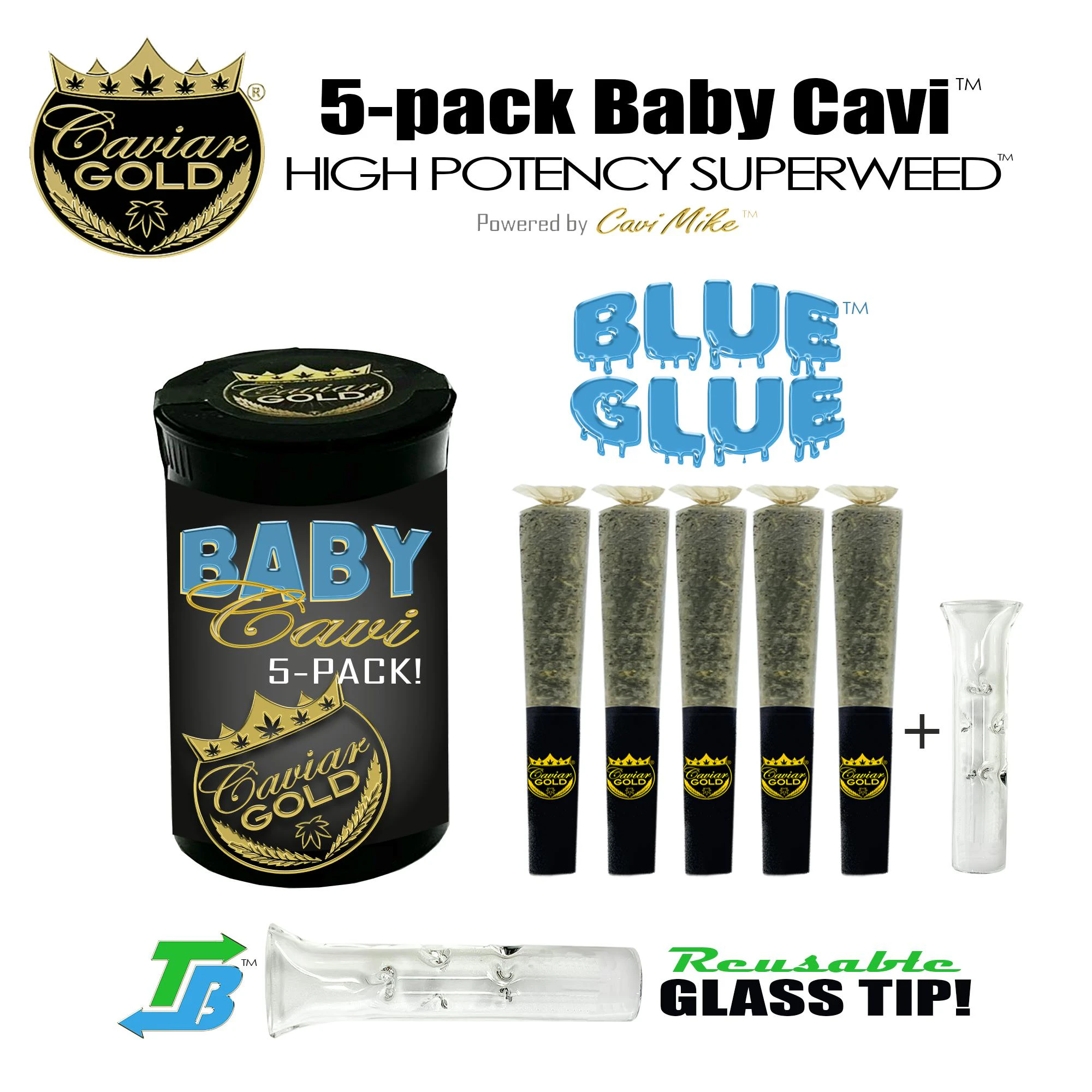 Caviar Gold - Caviar Gold - Preroll - Infused - Baby Cavi - Blue Glue - 2.5G Main Image
