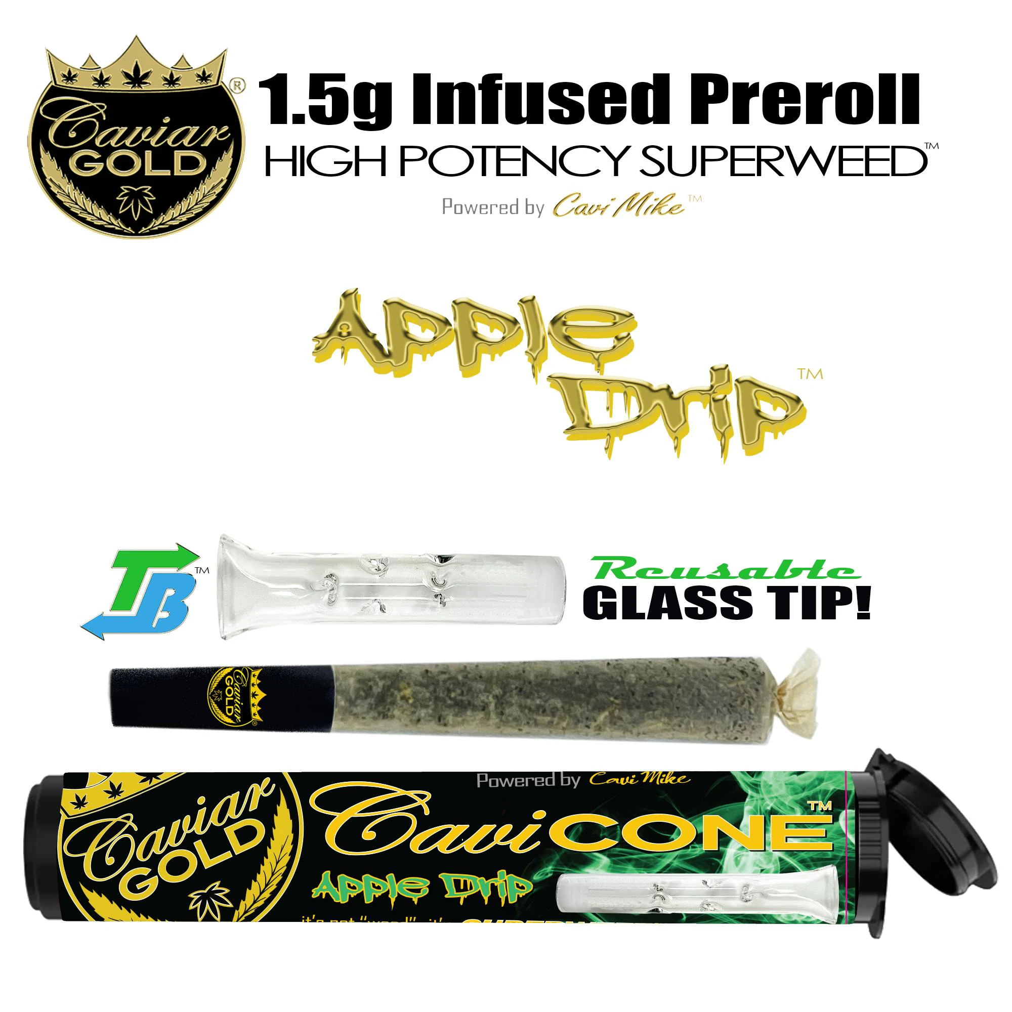 Caviar Gold - Caviar Gold - Preroll - Apple Drip Infused 1.5g Main Image