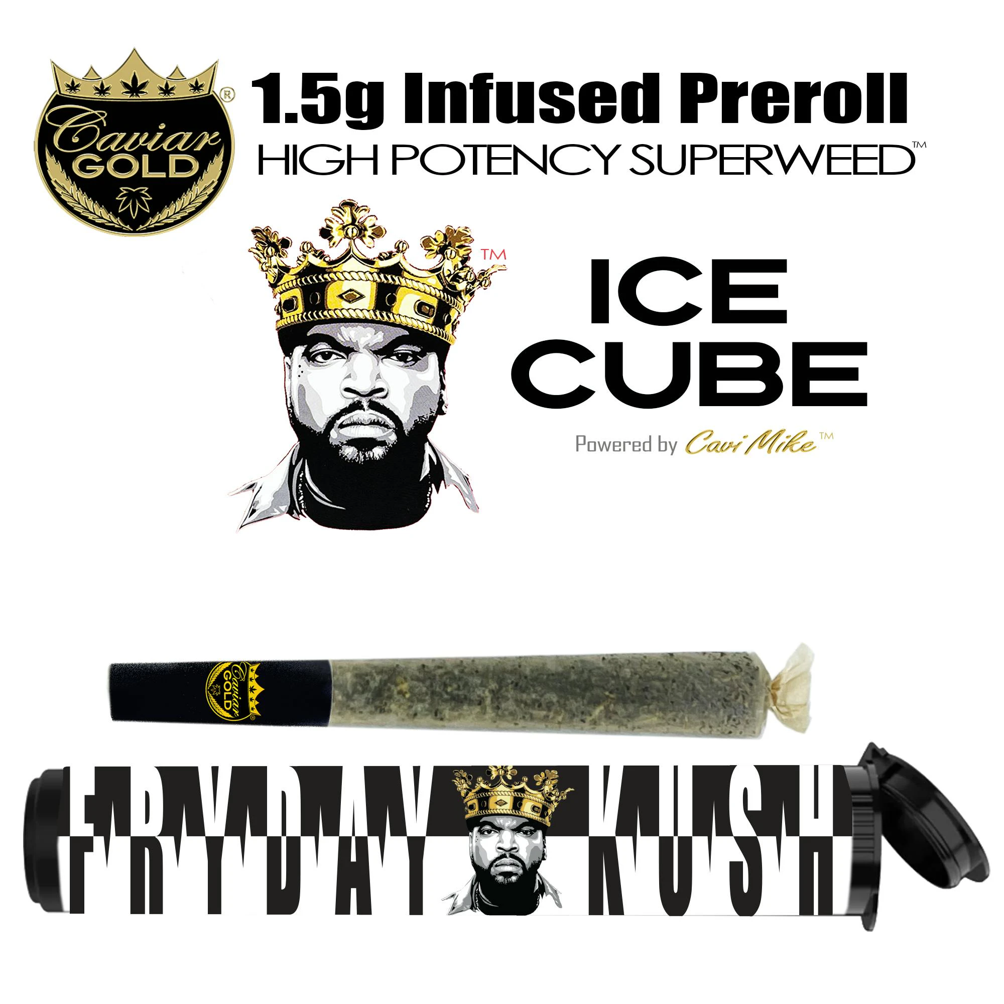 Caviar Gold - Caviar Gold l Ice Cube Cone l Fryday Kush l 1.5g Infused Pre-Roll Main Image