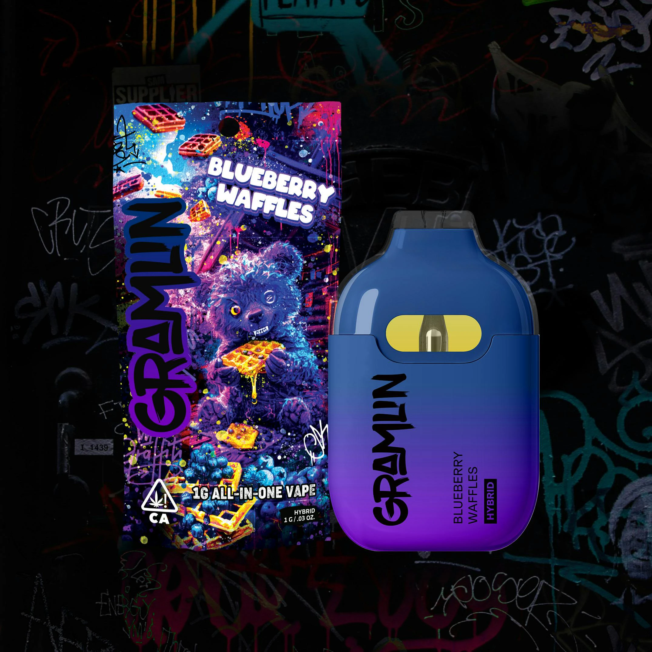 Gramlin - 1g Gramlin All-In-One Vape - Blueberry Waffles 88% Main Image