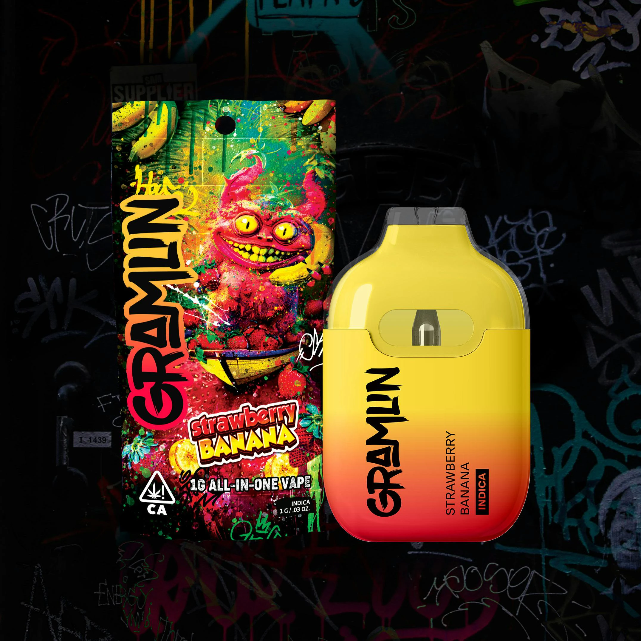 Gramlin - 1g Gramlin All-In-One Vape - Strawberry Banana 88% Main Image