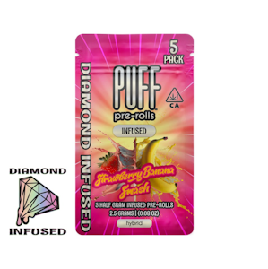 PUFF - PUFF | STRAWBERRY BANANA SMASH - 5PK INFUSED | PREROLL | 2.5G