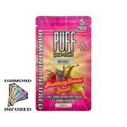 PUFF - Pack 5 ct - Diamond Infused Pre Roll - 2.5g - Hybrid - Strawberry Banana Smash