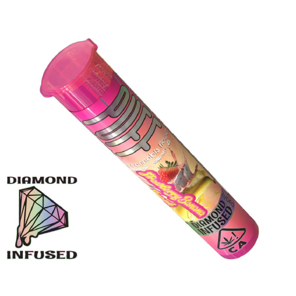 PUFF - Puff 1.00g Diamond Infused Single PreRolls - Strawberry Banana Smash Main Image