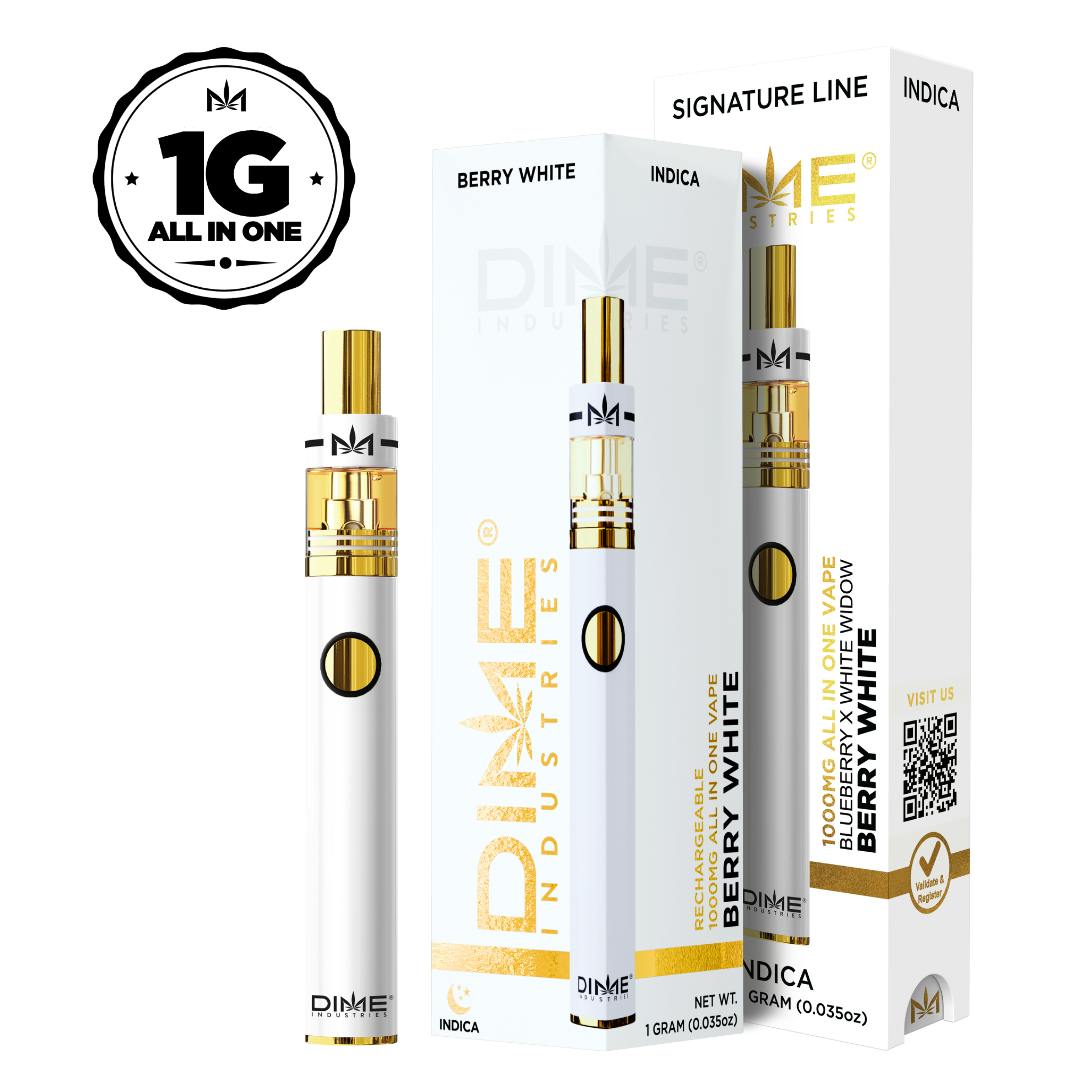 Berry White -Indica- All in One Device 1000mg (Vape Pens) 1g   |  DIME   -t1 FRONT