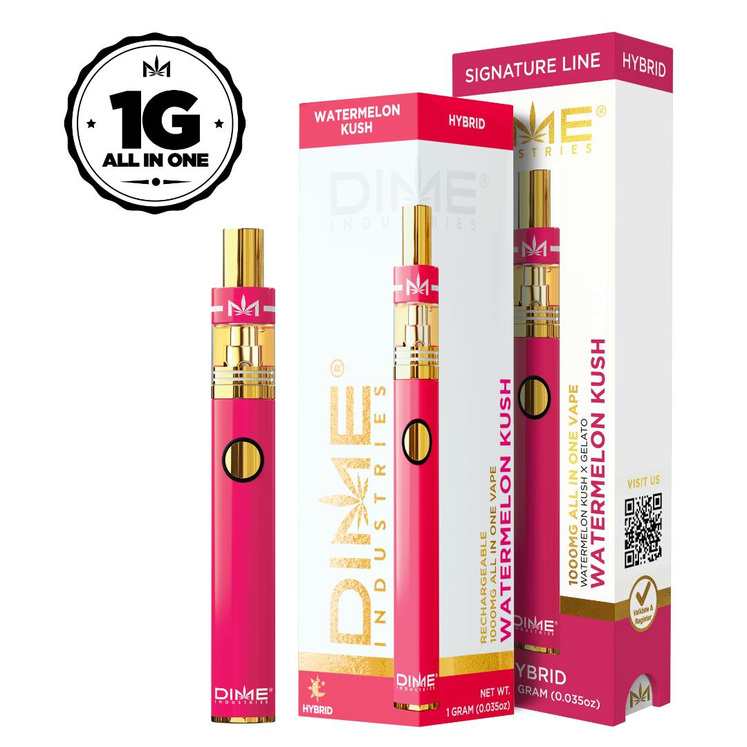 Watermelon Kush -Hybrid- All in One Device 1000mg (Vape Pens)   |  DIME  -q3