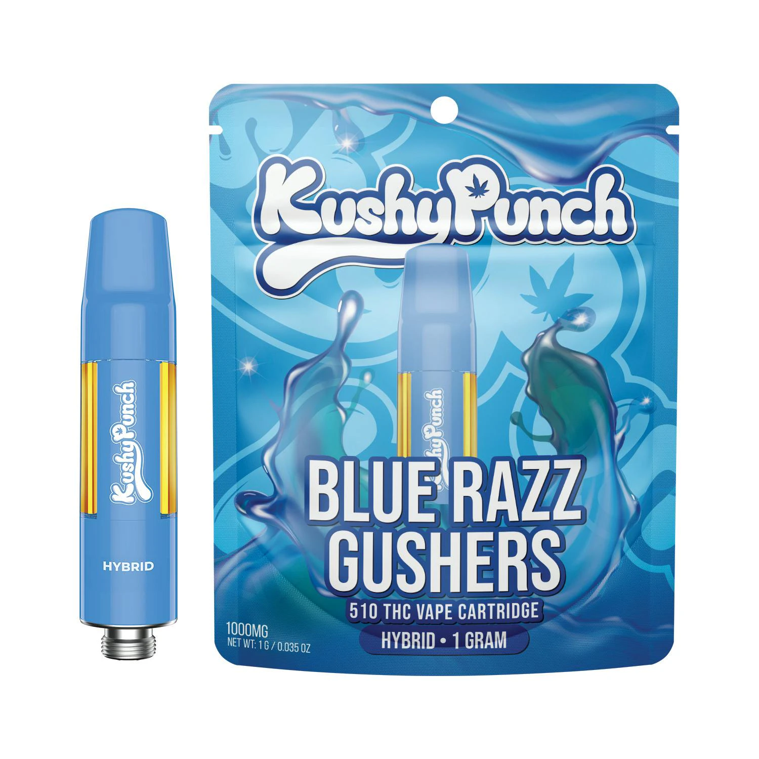 Kushy Punch - 1G Kushy Punch 510 Vape Cart - Blue Razz Gushers Main Image