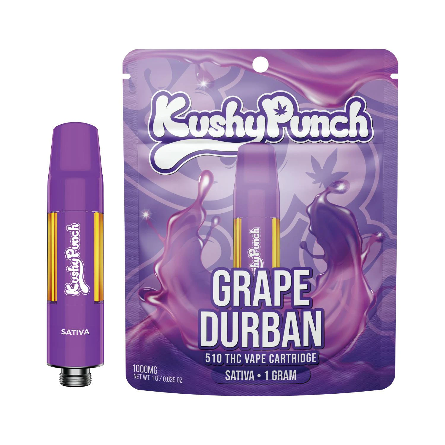 Kushy Punch - 1G Kushy Punch 510 Vape Cart - Grape Durban Main Image