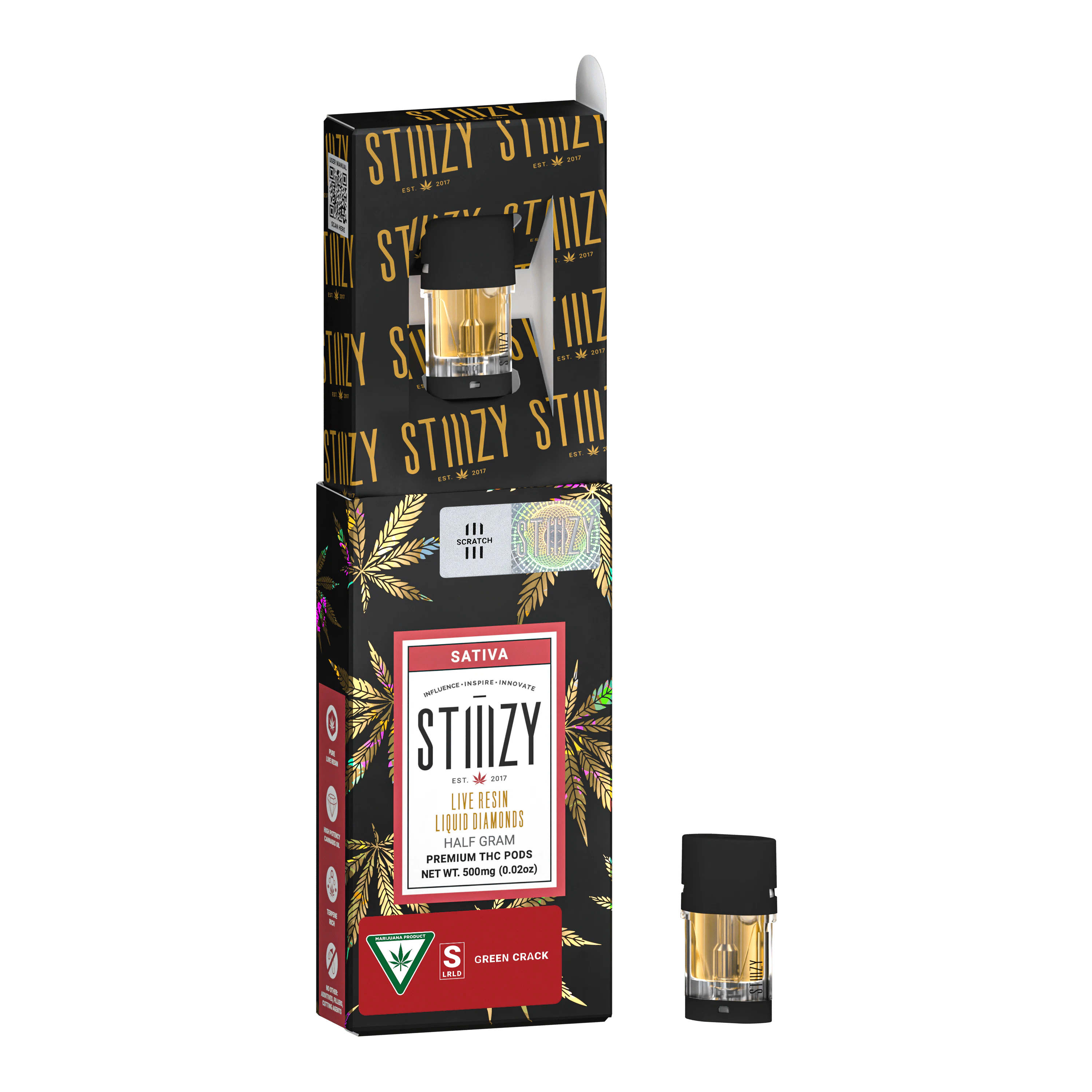 STIIIZY - GREEN CRACK LIVE RESIN LQD VAPE POD - STIIIZY - 0.5g Main Image