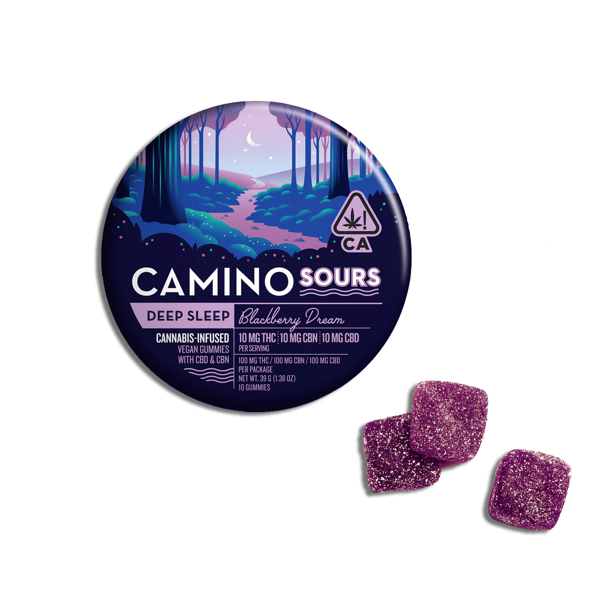 CAMINO - Camino Sours Blackberry Dream "Deep Sleep" 10:10:10 THC:CBD:CBN Gummies Main Image