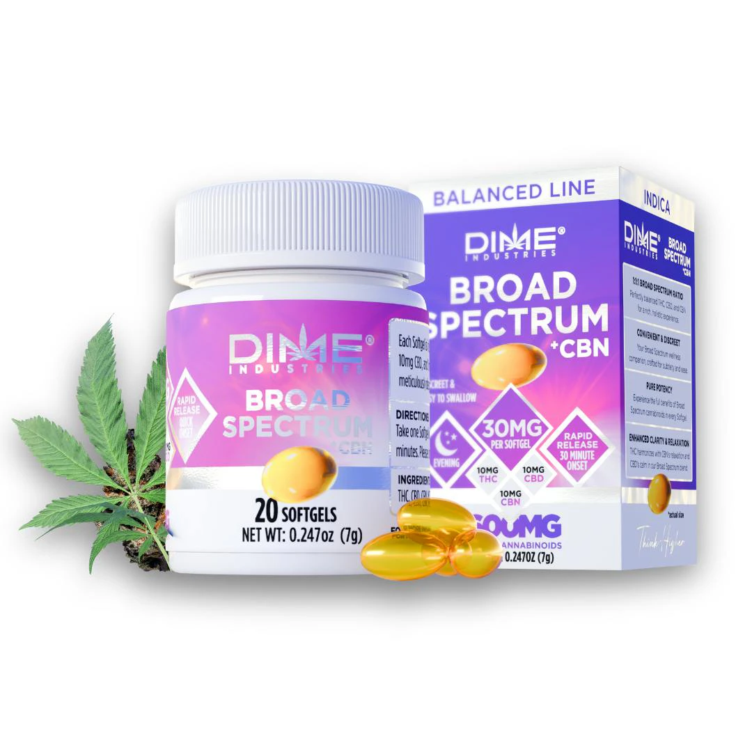 Dime Industries - Evening CBN Softgels Balanced Line | Dime Main Image