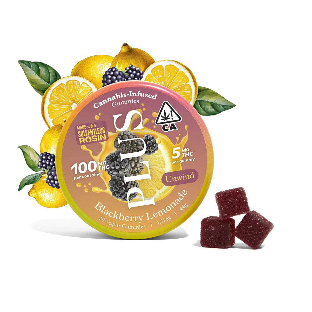 PLUS™️ Products - Plus | Blackberry Lemonade | 100mg Gummies [Solventless Rosin] Main Image