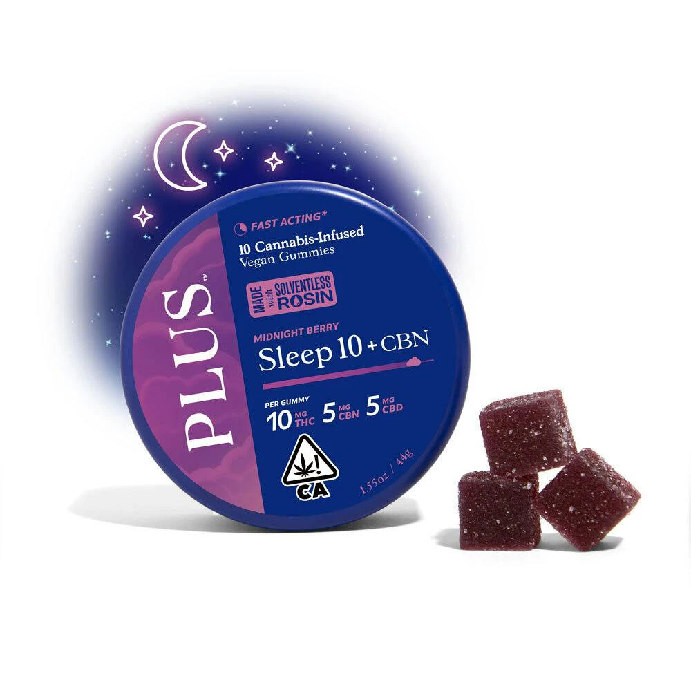 PLUS™️ Products - Plus | Midnight Berry Sleep | 10:5:5 Gummies [Solventless Rosin] 100mg Main Image