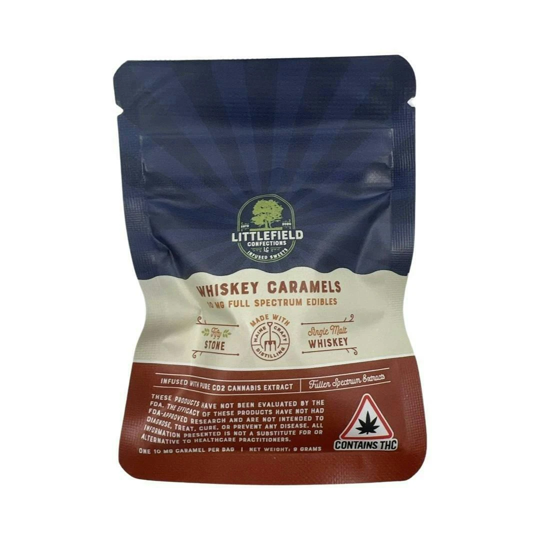 Littlefield Confections - Single Wrapped Whiskey Caramel 10mg | Full Spectrum | Littlefield Confections Main Image