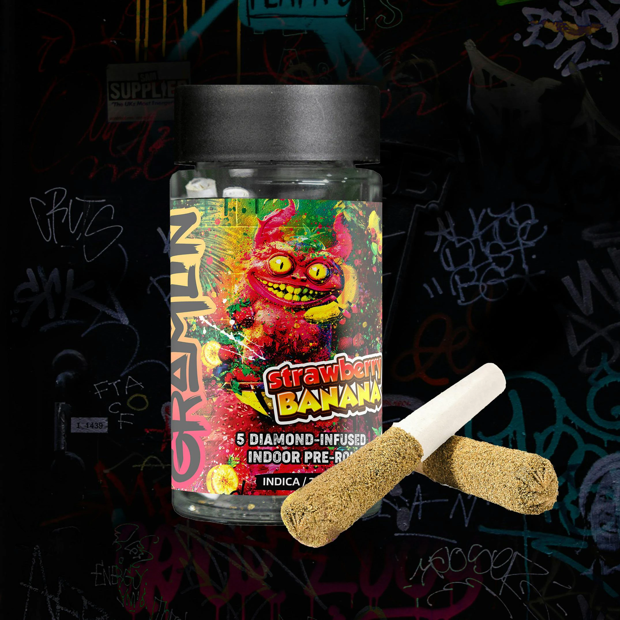 Gramlin - Gramlin - Strawberry Banana - Infused Preroll 5pk - 2.5G Main Image