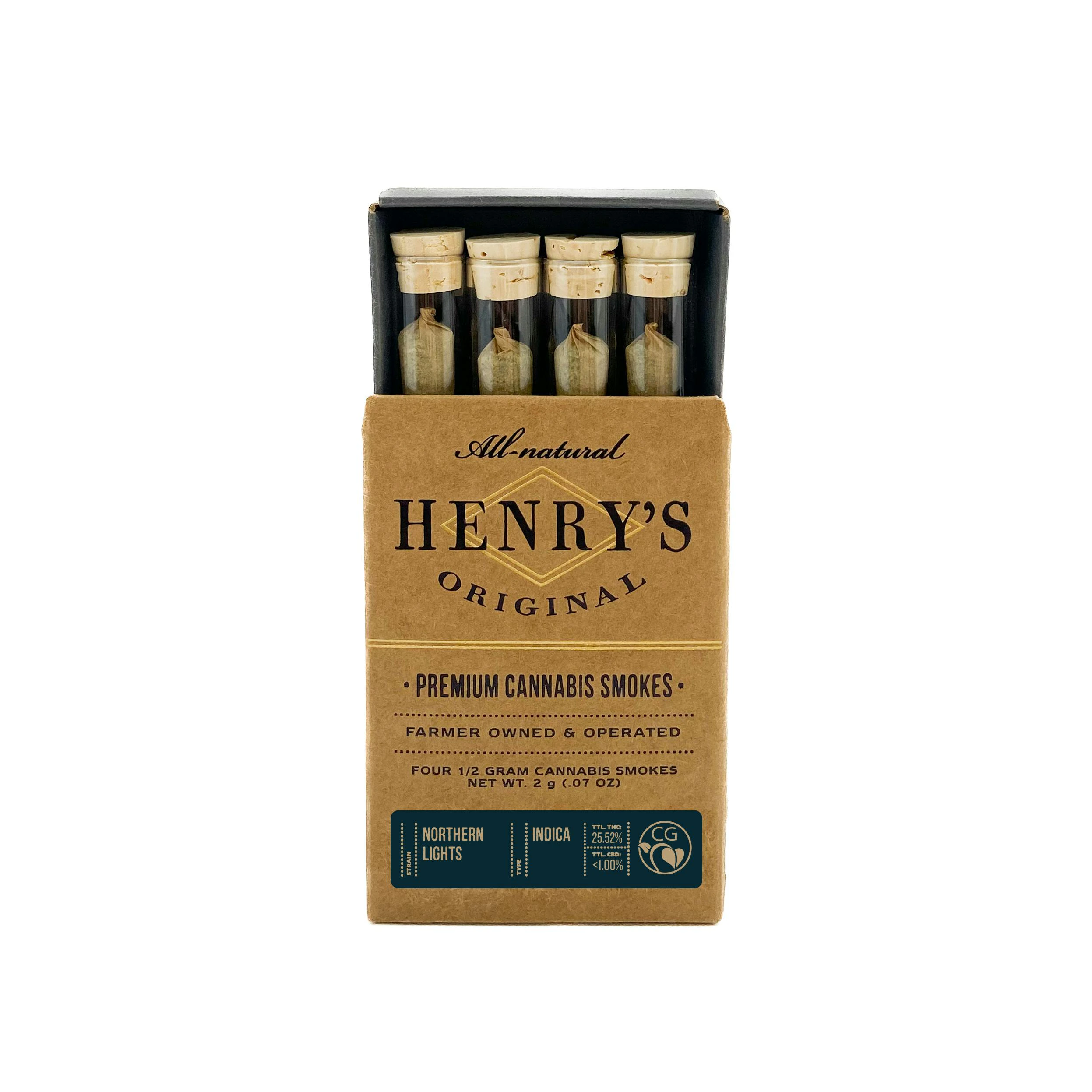Henry's Original - Henry's Original| NORTHERN LIGHTS| 2g 4-Pack Pre-Rolls (.5g each) Main Image
