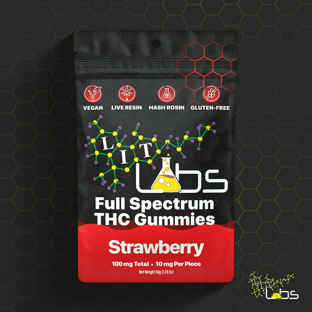 Lit Labs - Lit Labs | 10pk Full Spectrum Gummies | Strawberry | 100mg Main Image