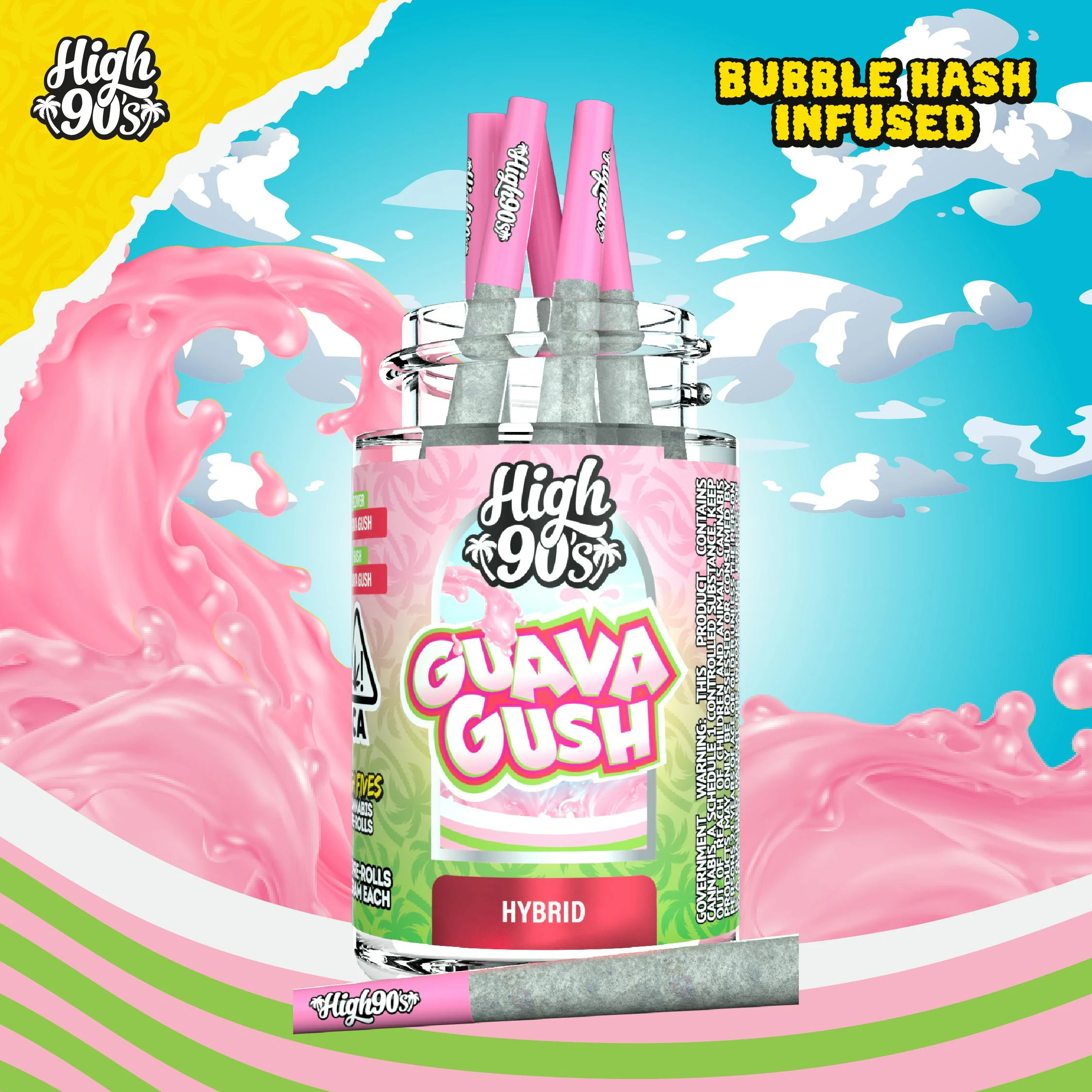 HIGH 90s - High 90s - Guava Gush - Infused Preroll 5pk - 2.5G Main Image