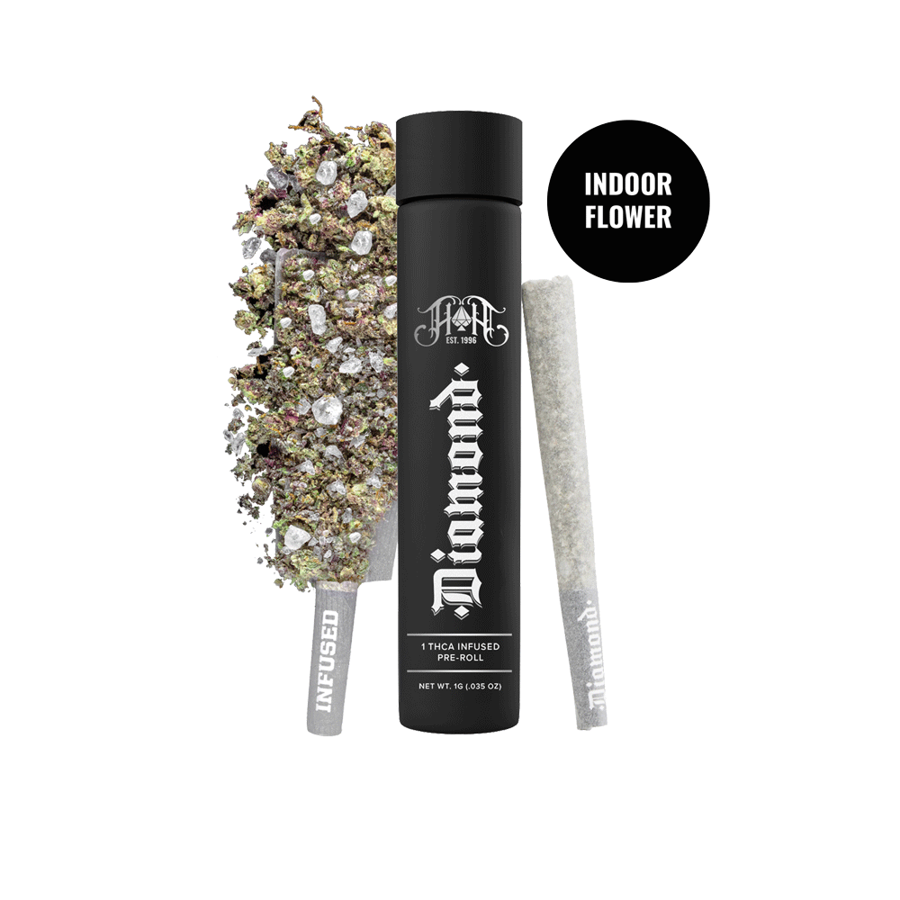 Gumbo -Indica- Diamond THCA-Infused Pre-Roll - 1G Joint  |  Heavy Hitters    -o7