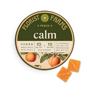 Florist Farms | 2pk Gummies | Peach CALM | 1:1 | K