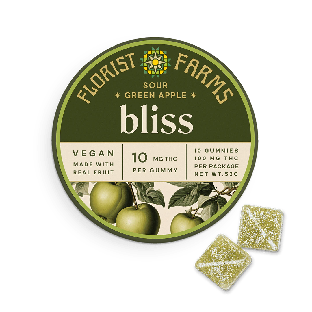 Florist Farms - FFarms Sour Green Apple Gummy, 10mg, 10ct. | E9 Main Image