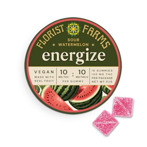 Florist Farms | 10pk Gummies | Sour Watermelon ENEGIZE | 1:1 | K