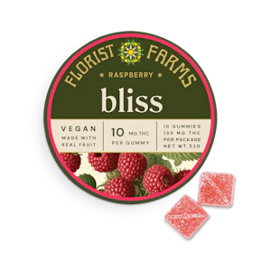 Florist Farms | 10pk Gummies | Raspberry BLISS | 1:1 | K