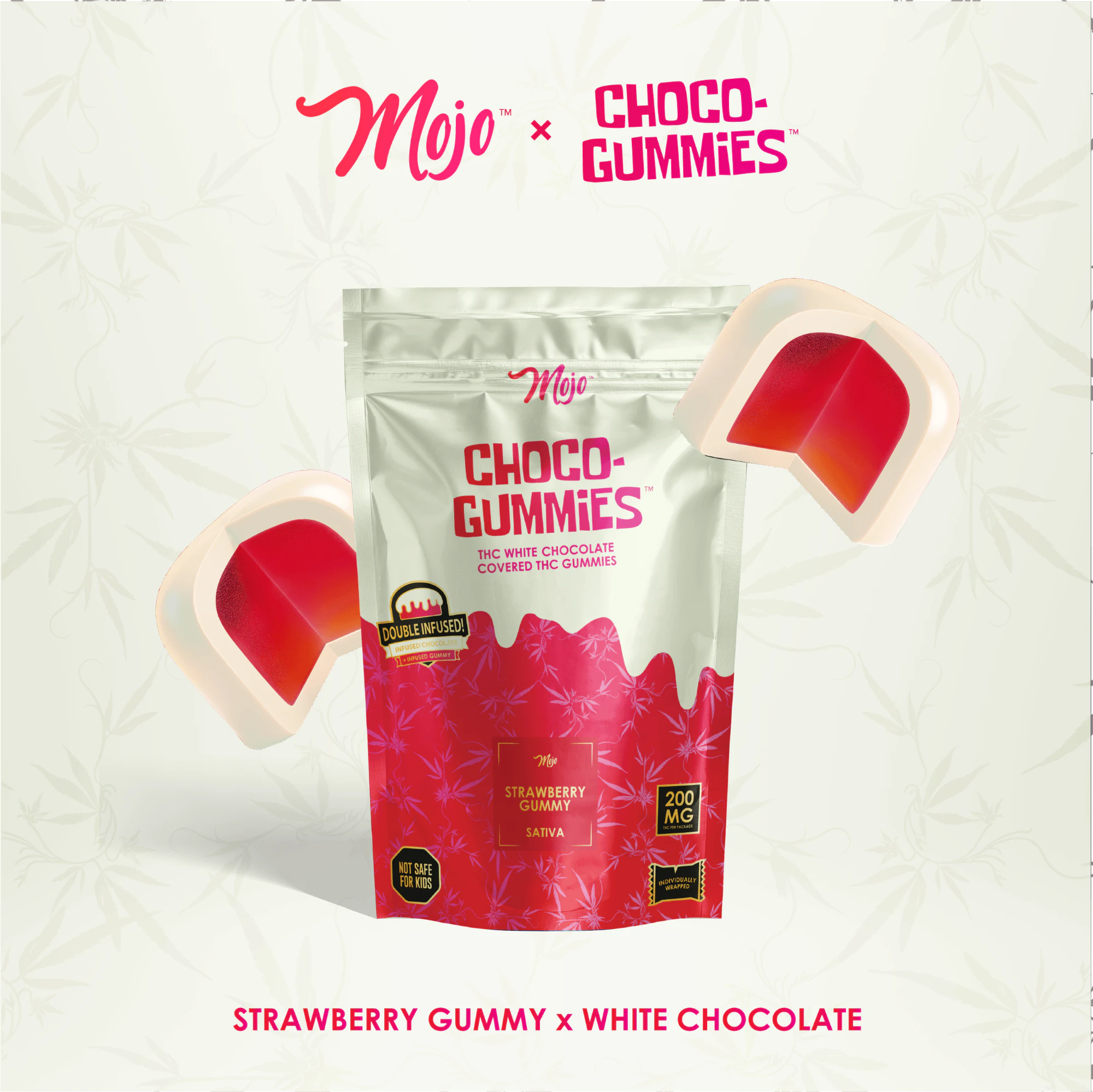 Mojo - Choice - Mojo - CHOCO-Gummies - White Chocolate Strawberry - 200mg Main Image
