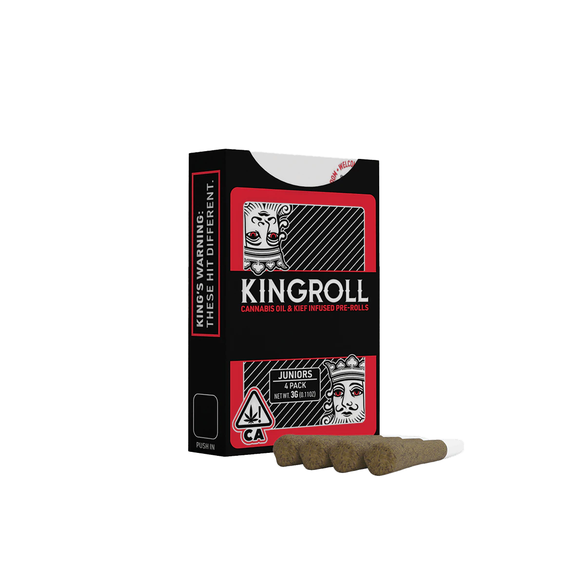 Kingroll - King Roll Juniors - White Rhino x Cannalope Kush - Infused Preroll 4pk - 3G Main Image