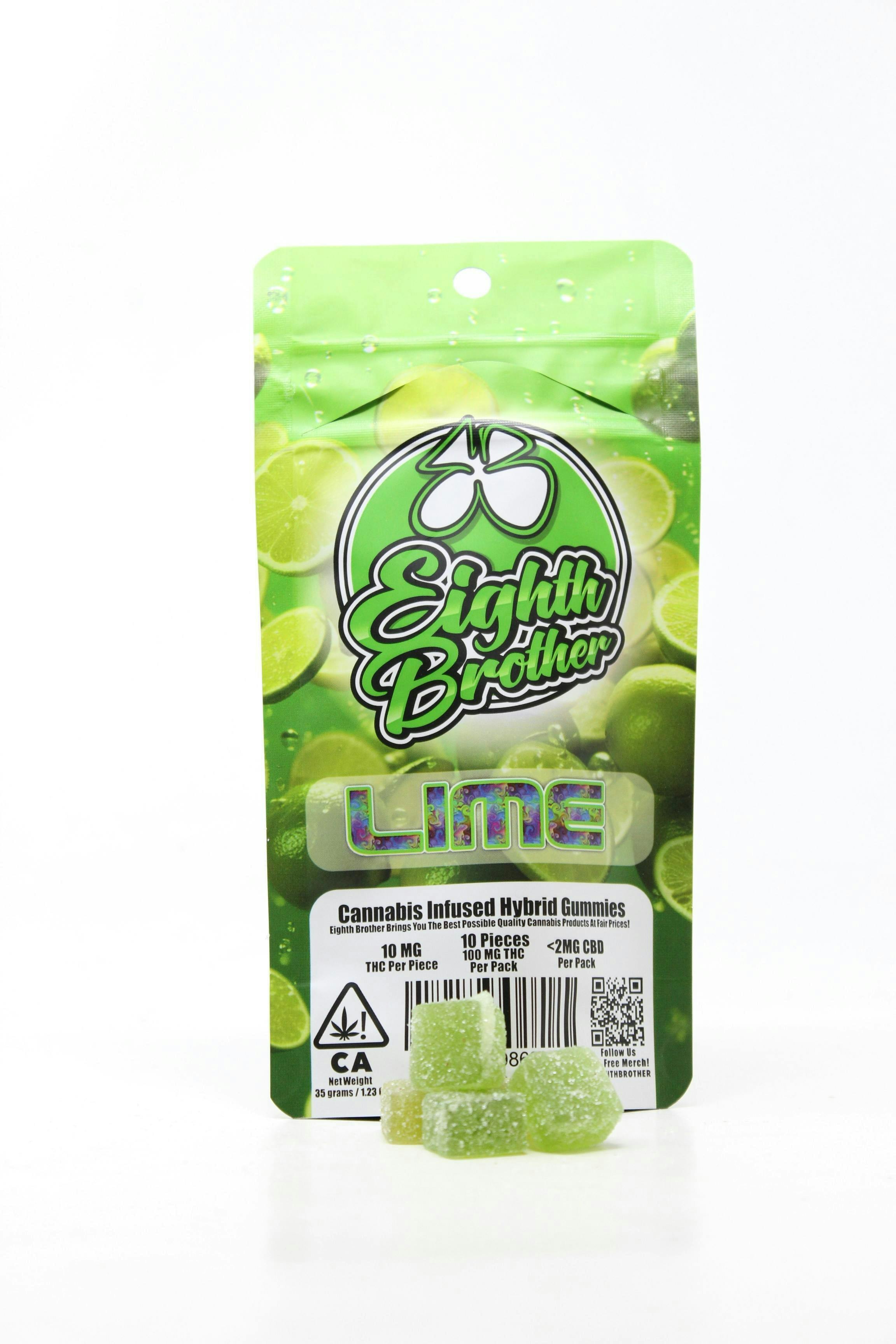 Eighth Brother: LIME - HYBRID - GUMMIES 10PK - 100MG