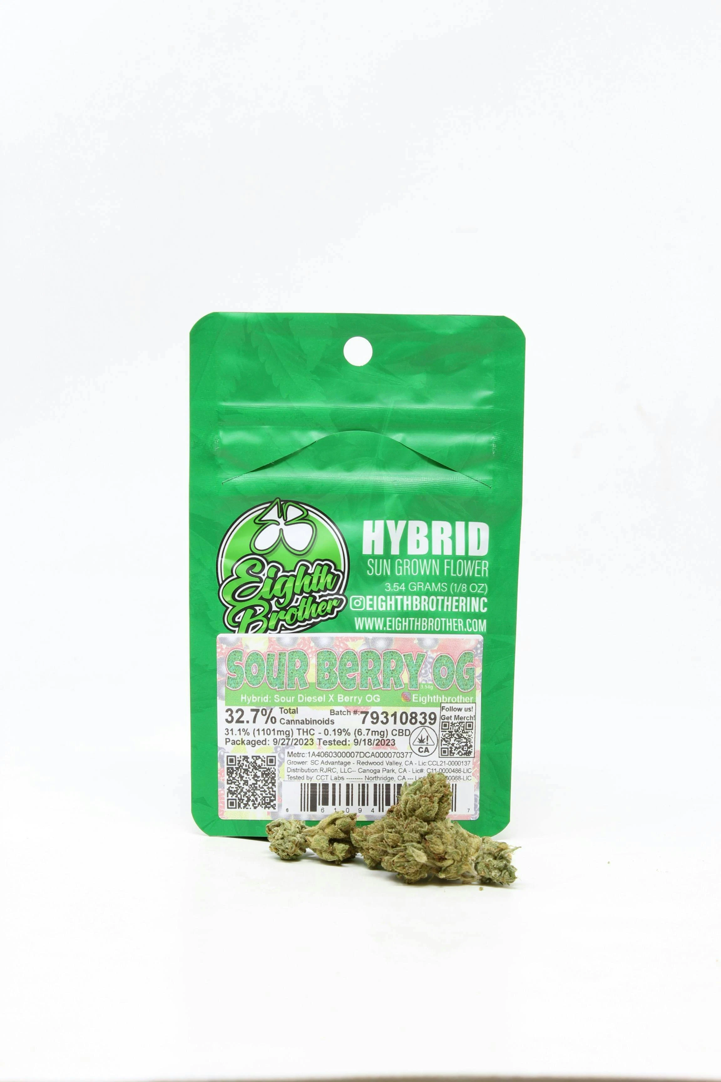 Eighth Brother - Eighth Brother | Sour Berry OG 3.5g (Hybrid) - Sun Grown Flower Main Image