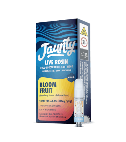 Jaunty - Bloom Fruit -Hybrid- Live Rosin Full Spectrum Oil (Cartridge) 0.5g | Jaunty   -p1