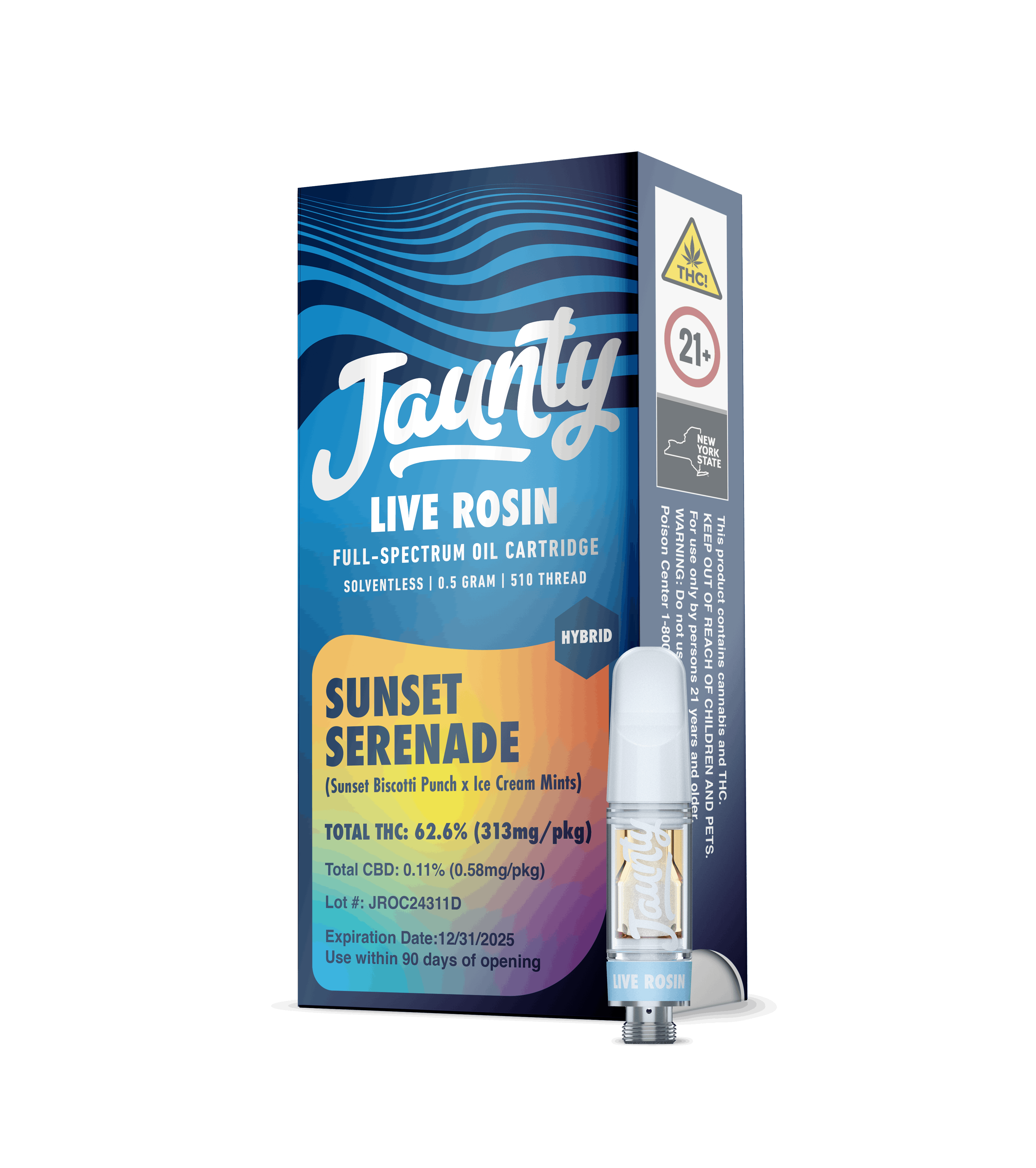 Sunset Serenade -Hybrid- 0.5g Live Rosin Live Rosin Full Spectrum Oil (Cartridge)   |   Jaunty  -n2