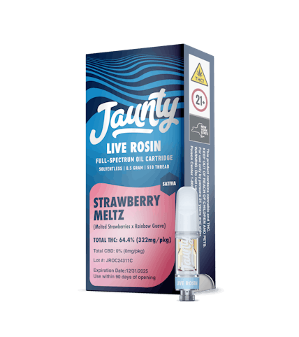 Jaunty - Strawberry Meltz -Sativa- Live Rosin Full Spectrum Oil (Cartridge) 0.5g  |  Jaunty  -r1