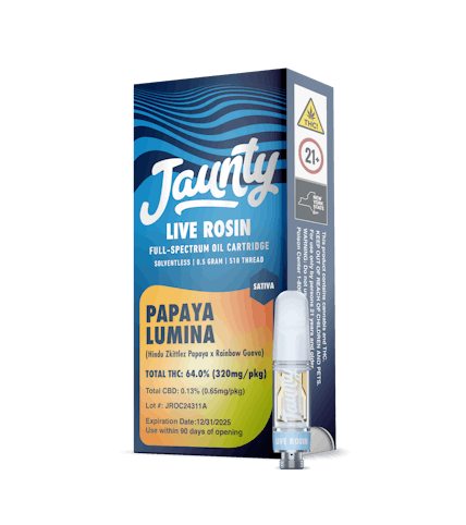 Jaunty - Papaya Lumina -Sativa- Live Rosin Full Spectrum Oil (Cartridge) 0.5g | Jaunty  -q1