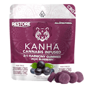 KANHA - FX - 2:1 CBG:THC NANO 300mg (20mg CBG : 10mg THC- Acai Blueberry