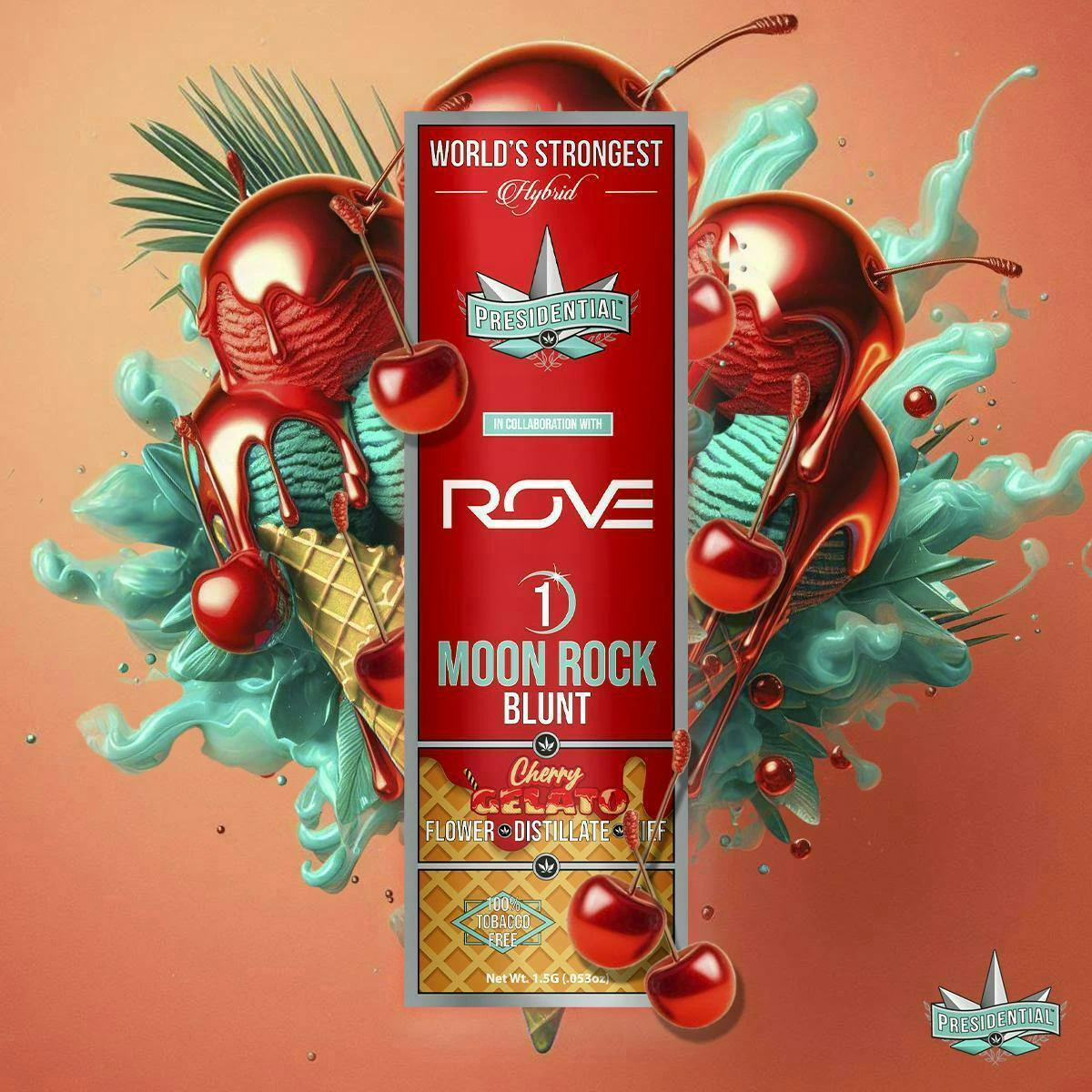 Presidential THC - Presidential Moon Rock Blunt - Cherry Gelato (1.5g) Main Image