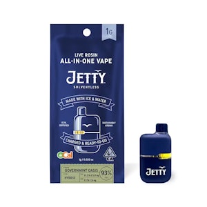 JETTY EXTRACTS - AIO (Mini Tank) - Governmint Oasis (OCAL Solventless) - 1g (H) - Jetty