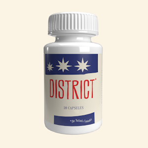 District Cannabis - THC 25mg Capsules - 250mg THC Total - Edibles - SUGAR FREE!