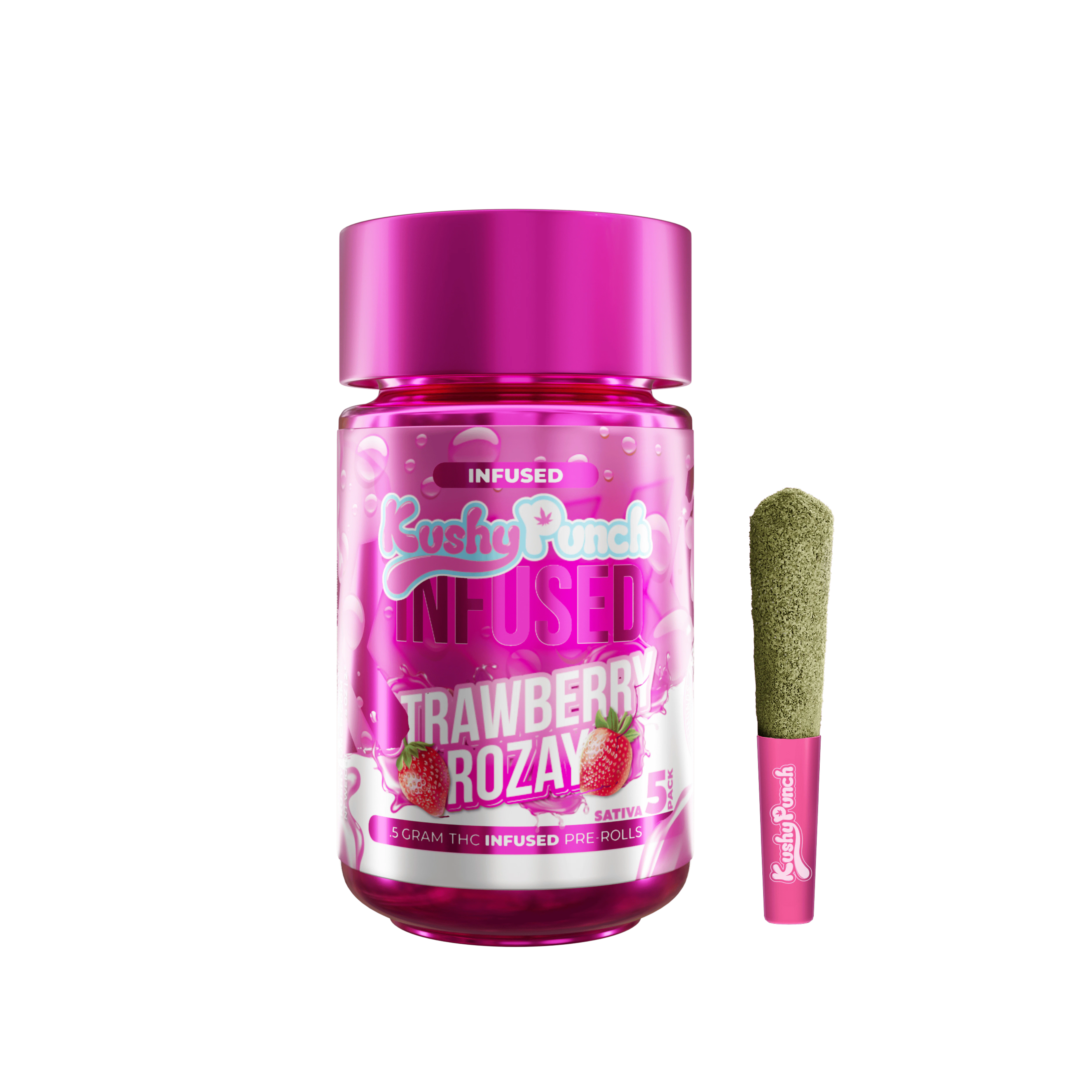Kushy Punch - Kushy Punch Infused .5g Liquid Diamond Prerolls 5PK - Strawberry Rozay | P8 Main Image