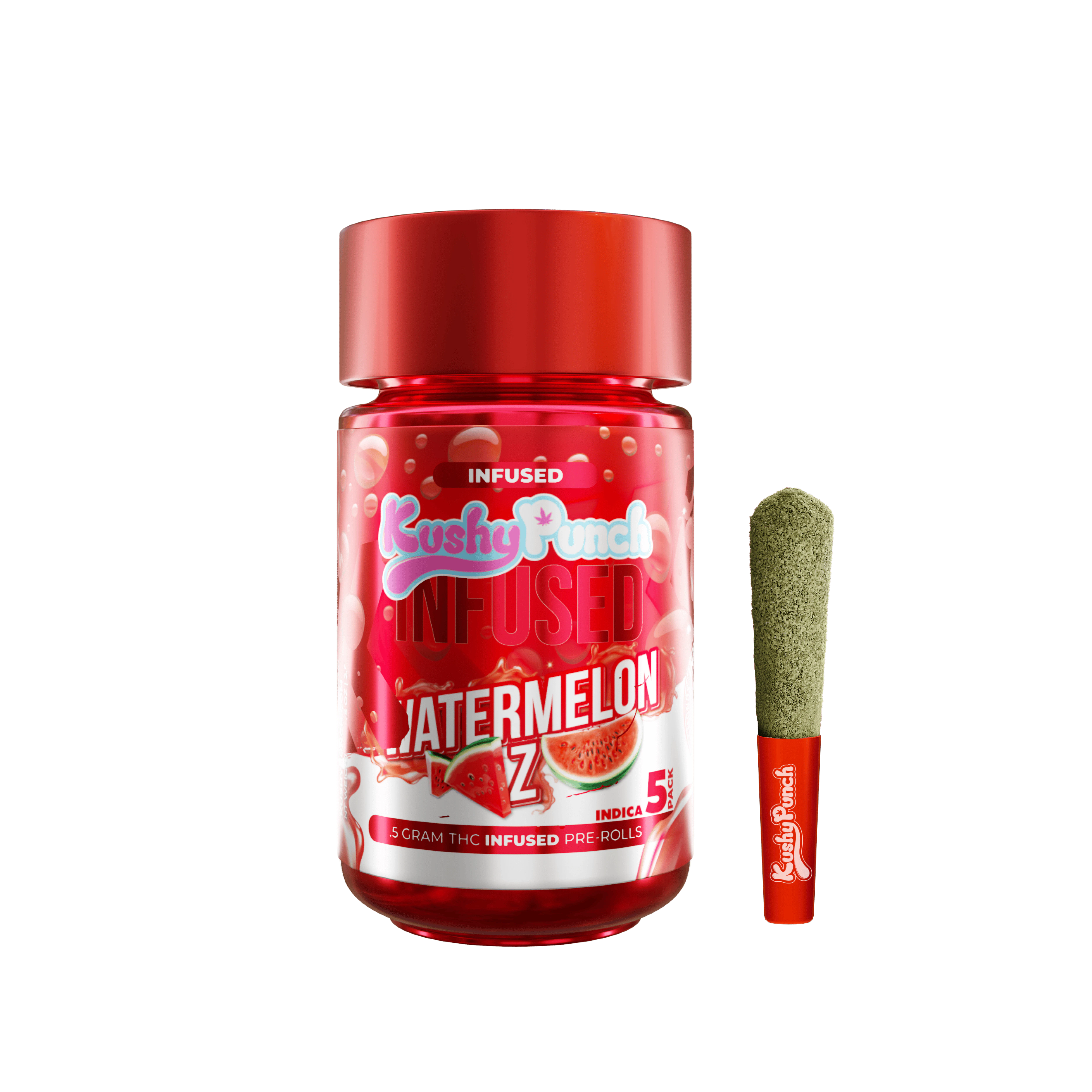 Kushy Punch - Kushy Punch Infused .5g Liquid Diamond Prerolls 5PK  - Watermelon Z | P5 Main Image