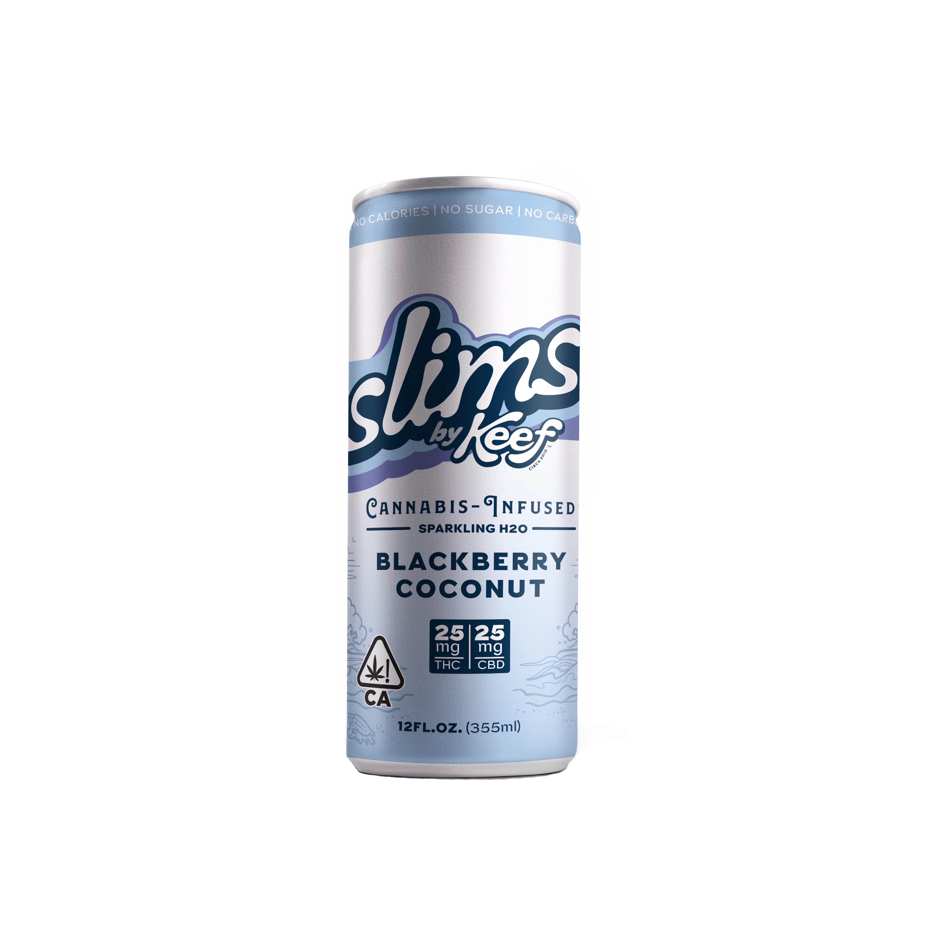 KEEF - Blackberry Coconut Slims 1:1 | 25mg:25mg THC:CBD 12oz Infused Sparkling Water | Keef Main Image