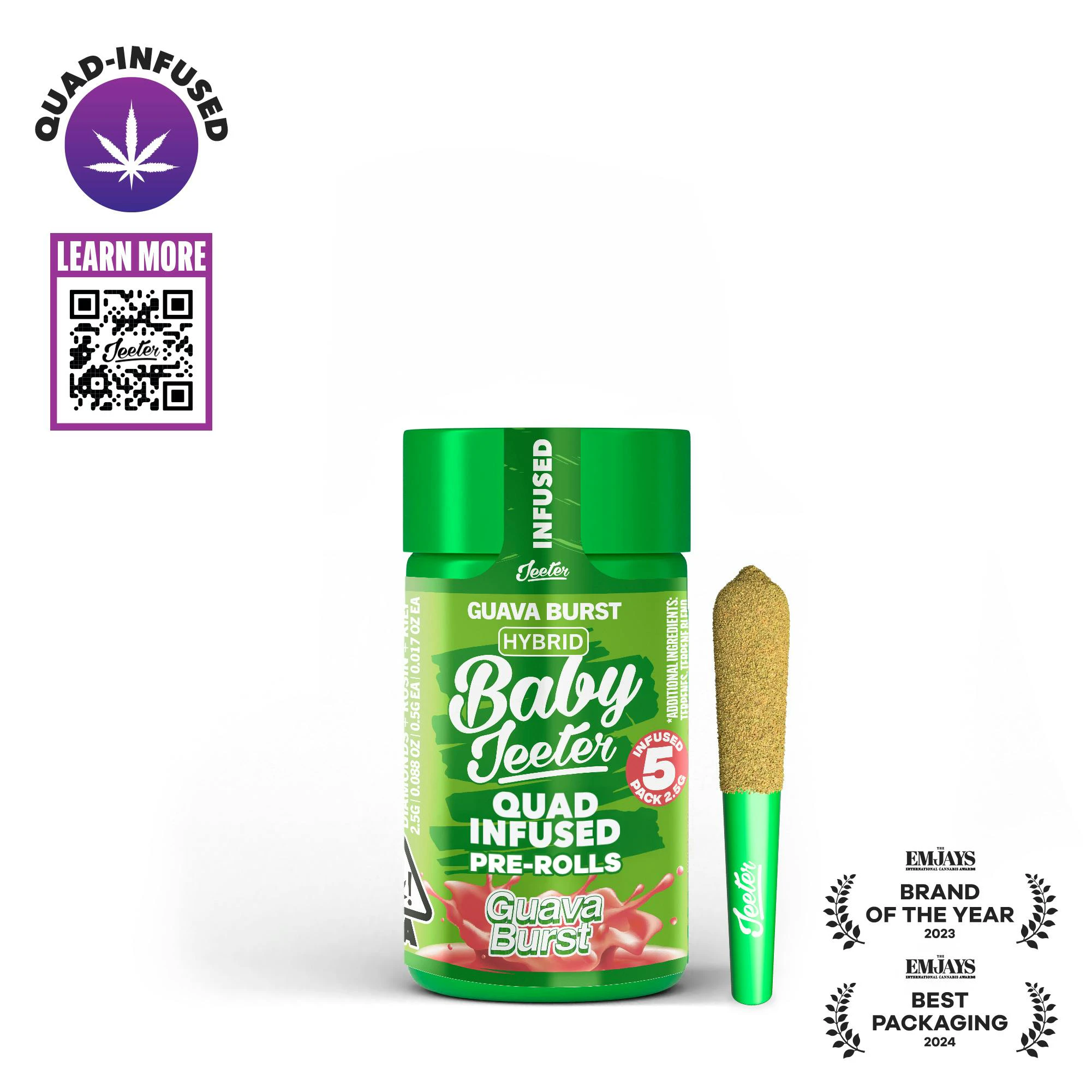 Jeeter - Jeeter - Preroll - Infused - 5pk - Guava Burst Main Image