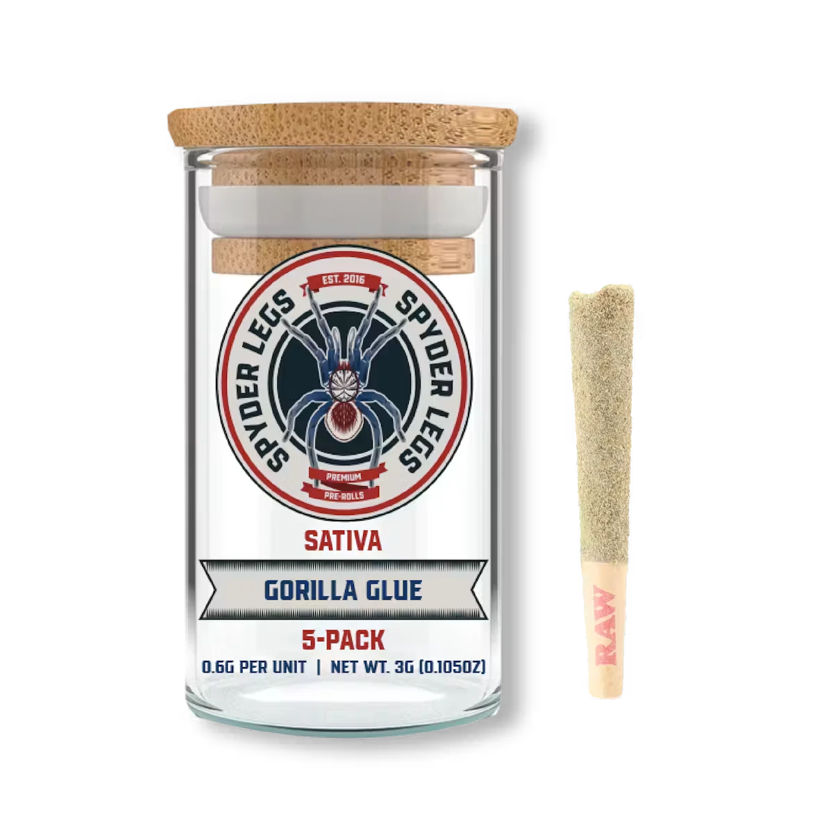 Spyder Legs - Gorilla Glue - 5pk (0.6g) Infused Pre-Rolls Main Image