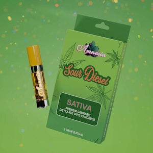 AMNESIA - Amnesia, Sour Diesel-Sativa-1g 510 cart- 75.92% THC