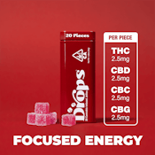 Drops Cranberry 1:1:1:1 CBD:THC:CBC:CBG (H) Gummies 20pk 200mg