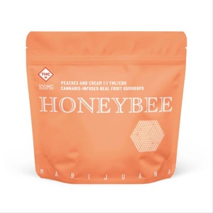 HONEYBEE - HONEYBEE - PEACHES & CREAM 1:1 100MG THC / 100MG CBD