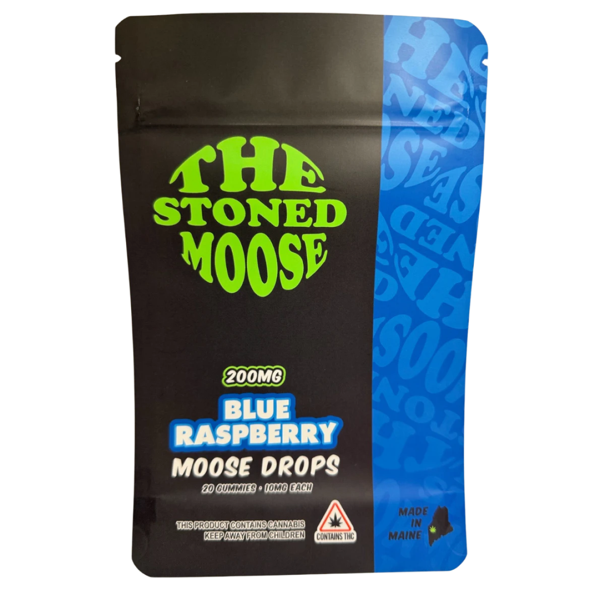 Stoned Moose - Stoned Moose | Blue Raspberry | 10mg Gummy | 20-Pack | 200mg Total | Full Spectrum | [S] Main Image