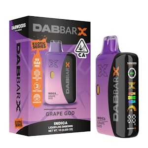Dabwoods - VAPE- DABBAR X LIQUID LIVE DIAMONDS Grape God 1G